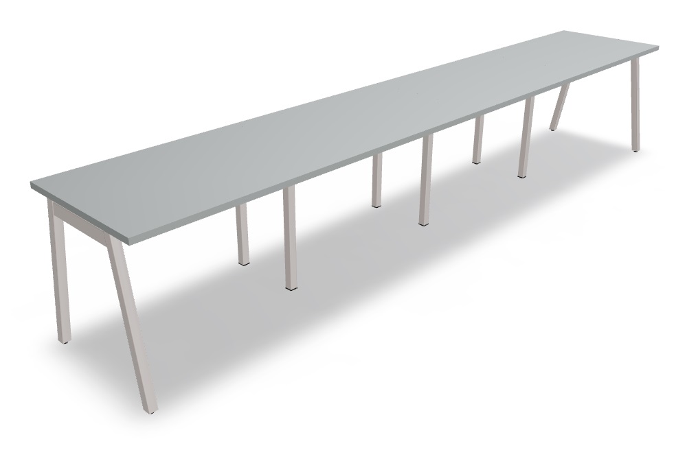 Ogi M Office Single-Row 4-Desk Bench