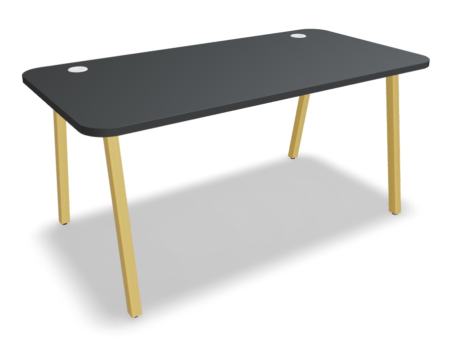 Ogi M Office Single Straight Desk w/Rounded Corners, W62.9" x D31.4"