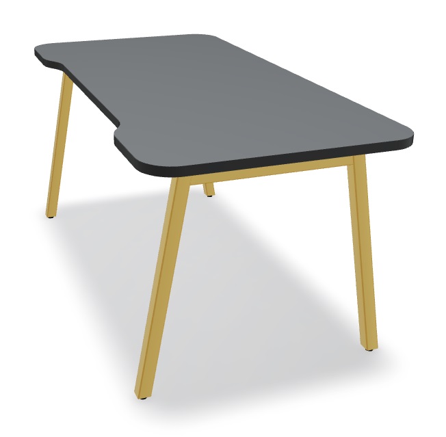 Ogi M Office Single Straight Desk w/Rounded Corners