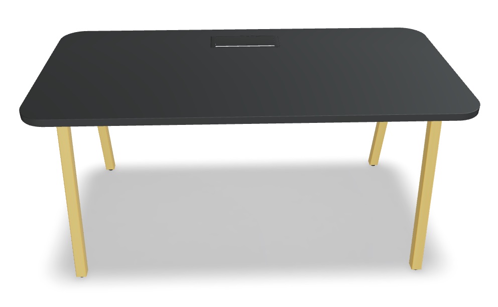 Ogi M Office Single Straight Desk w/Rounded Corners
