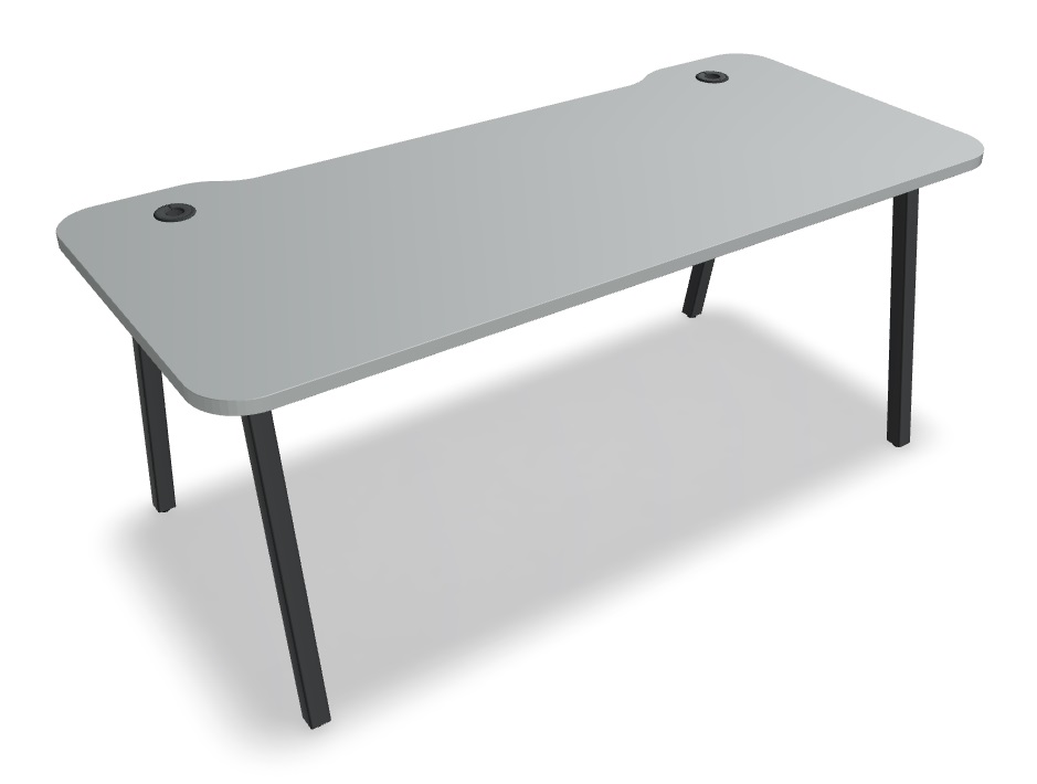 Ogi M Office Single Straight Desk w/Rounded Corners, W70.8" x D31.4"
