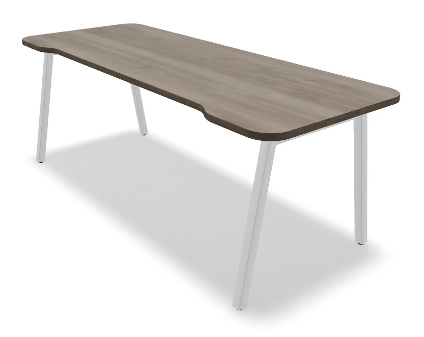 Ogi M Office Single Straight Desk w/Rounded Corners