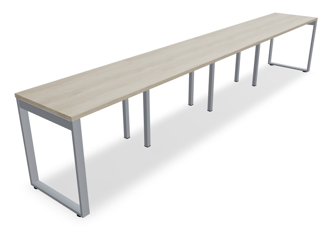 Ogi Q Office Single-Row 4-Desk Bench
