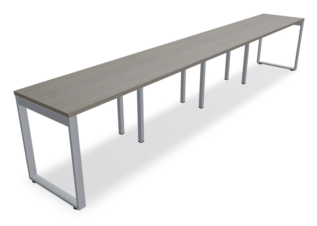 Ogi Q Office Single-Row 4-Desk Bench