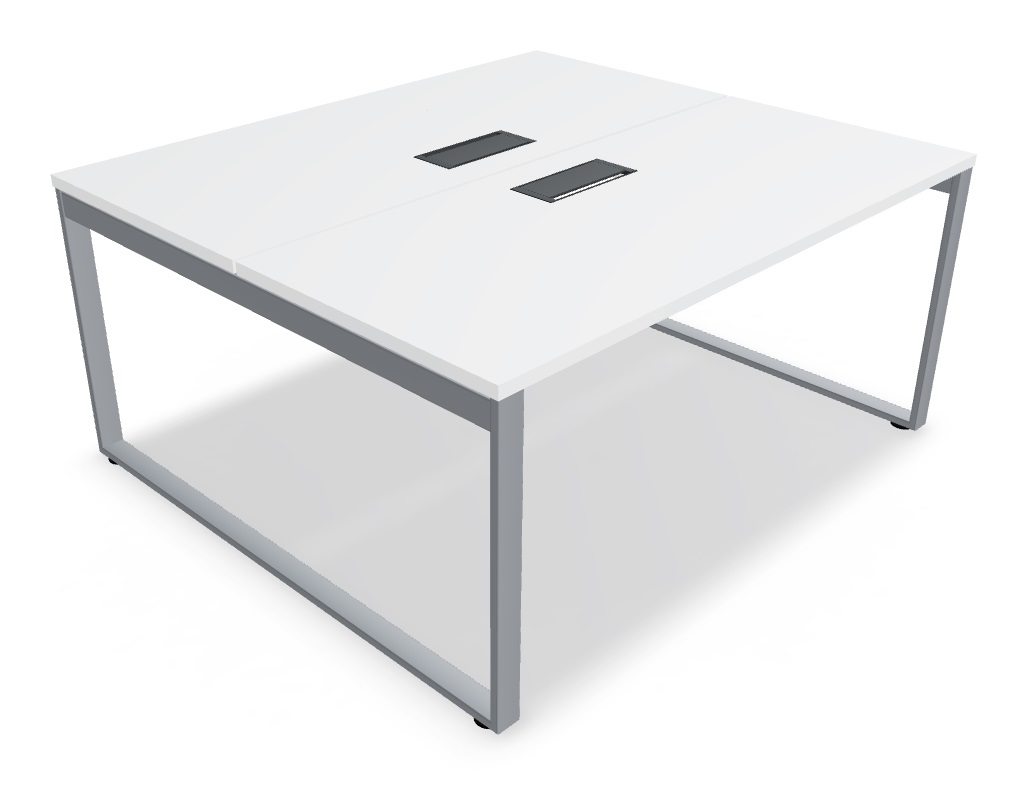 Ogi Q Office Straight 2-Desk Bench, W62.9" x D55.5"