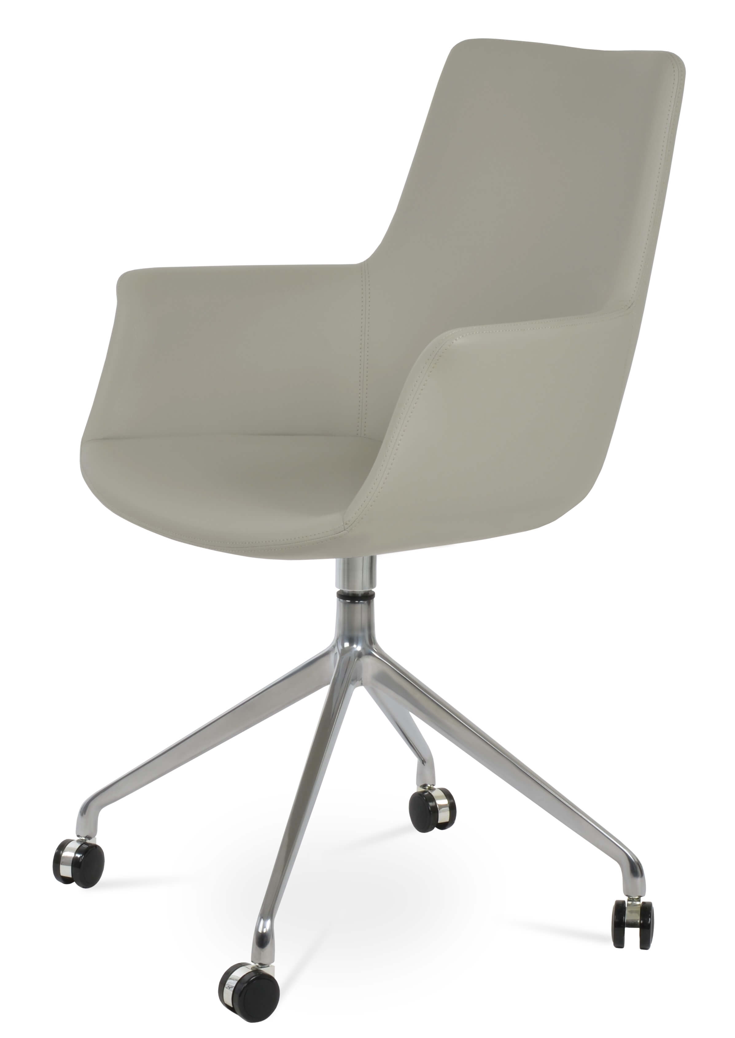 Bottega High Back Dining Arm Chair w/Spider Swivel Base