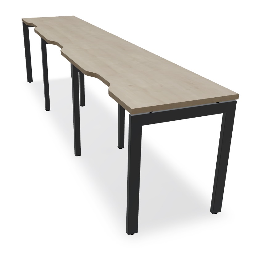 Ogi U Office Single-Row 3-Desk