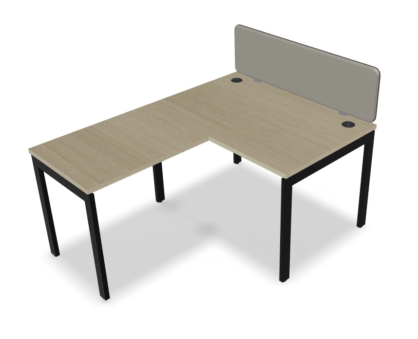 Ogi U Office Single Straight Desk, W47.2" x D31.4"