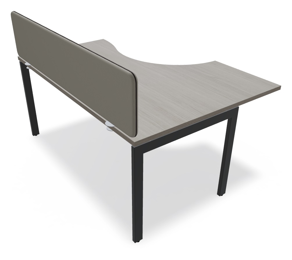 Ogi U Office Single Radial Desk Right, W62.9" x D47.2"
