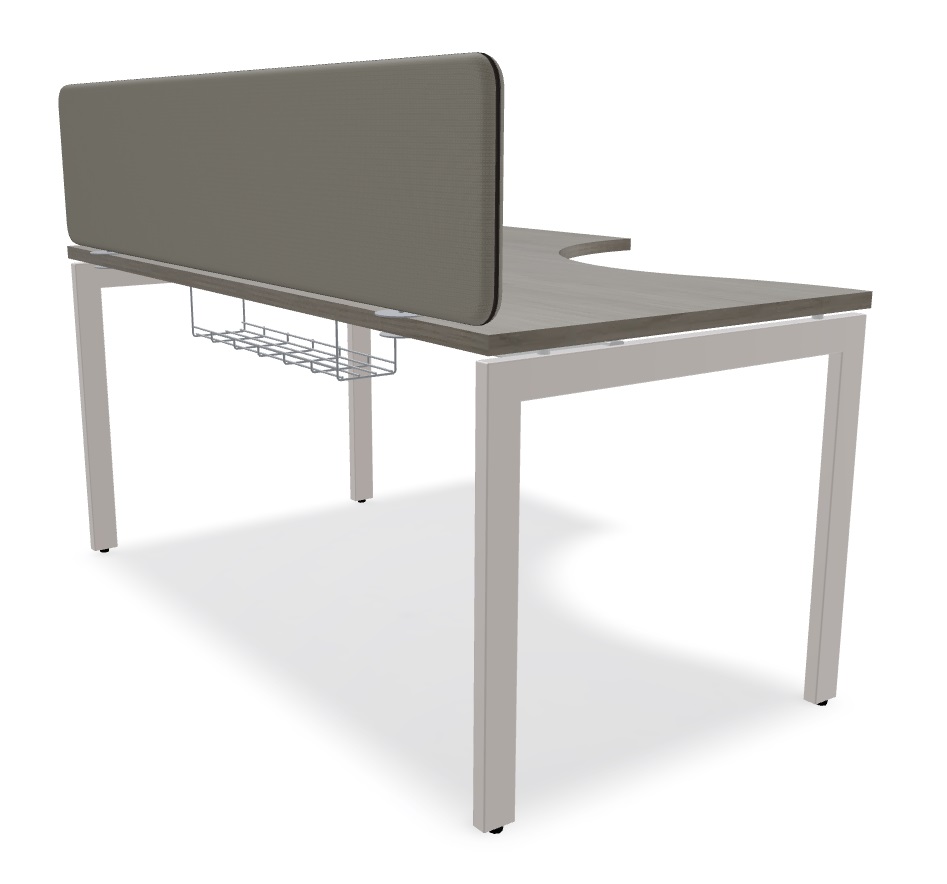 Ogi U Office Single Radial Desk Left, W62.9" x D47.2"