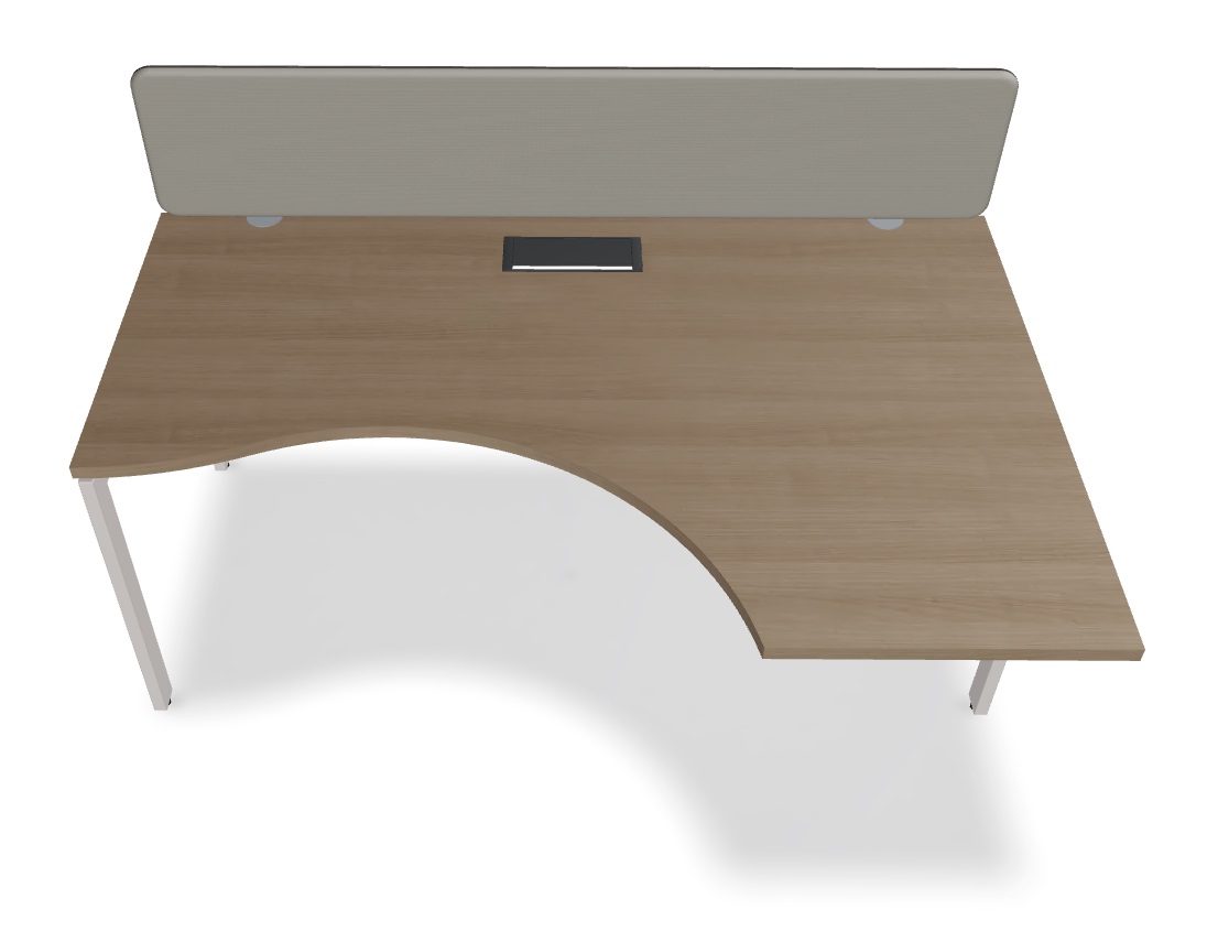 Ogi U Office Single Radial Desk Left, W70.8" x D47.2"