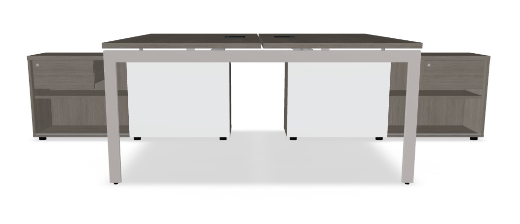 Ogi U Office Straight Bench w/Managerial Storage, W62.9" x D126.3"