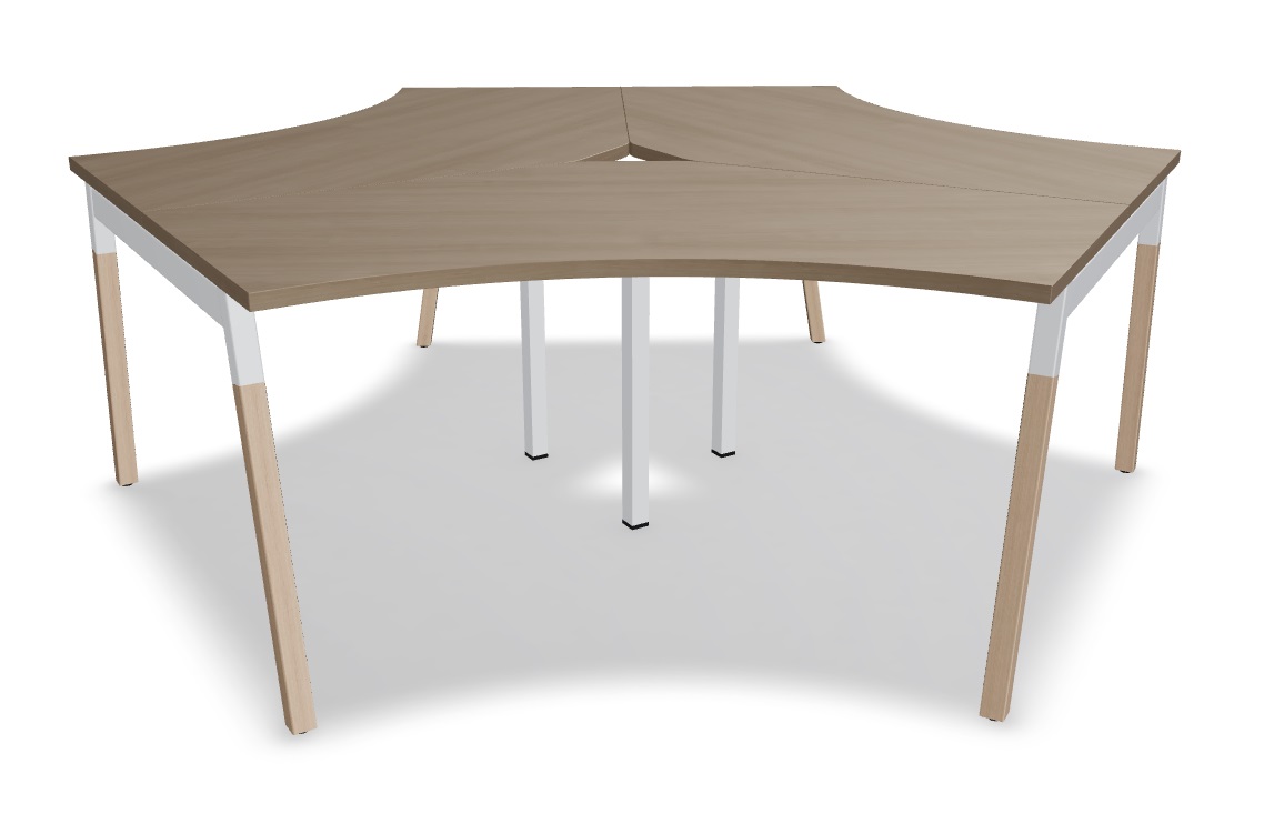 Ogi W Office 3-Desk Bench, W92.5" x D80.1"