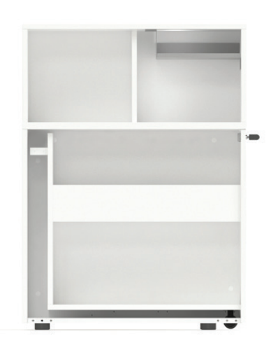 Boxi Office Lockable Storage Tower w/2 Shelves & Top Bookcase