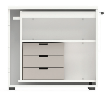 Boxi Office Lockable Storage Tower w/2 Shelves & Pencil Tray