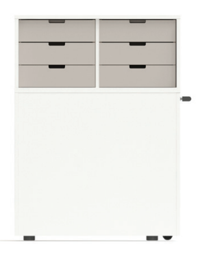 Boxi Office Lockable Storage Tower w/2 Shelves & Top Bookcase