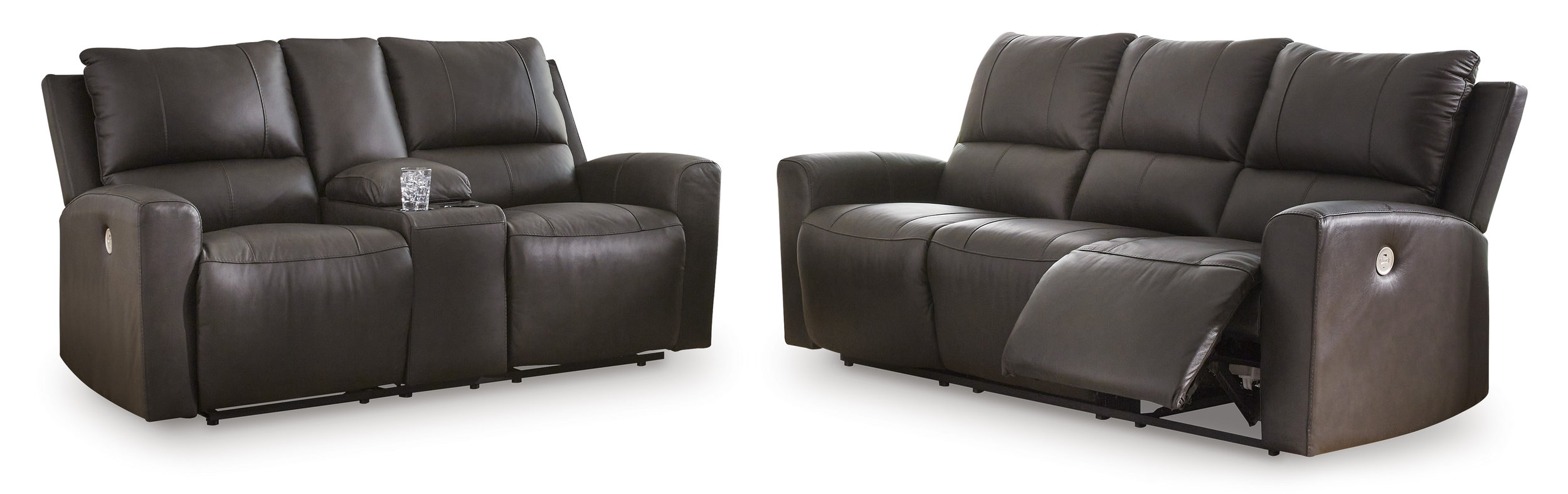 Boxmere Leather/PVC Power Reclining Living Room Set