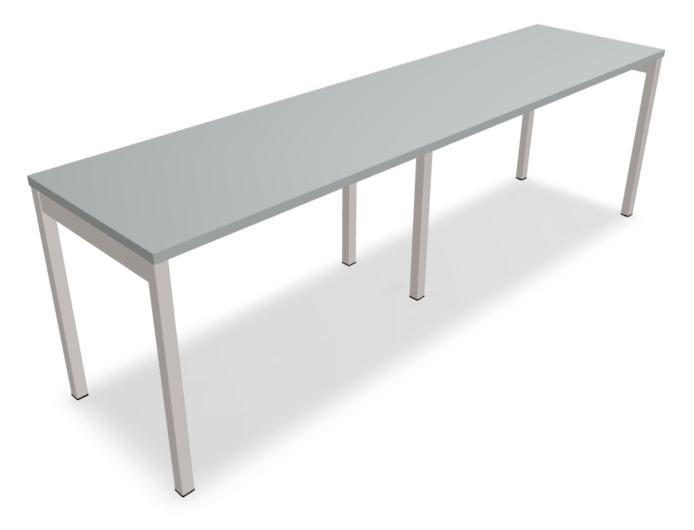 Express 2 Person Single White Bench Desk