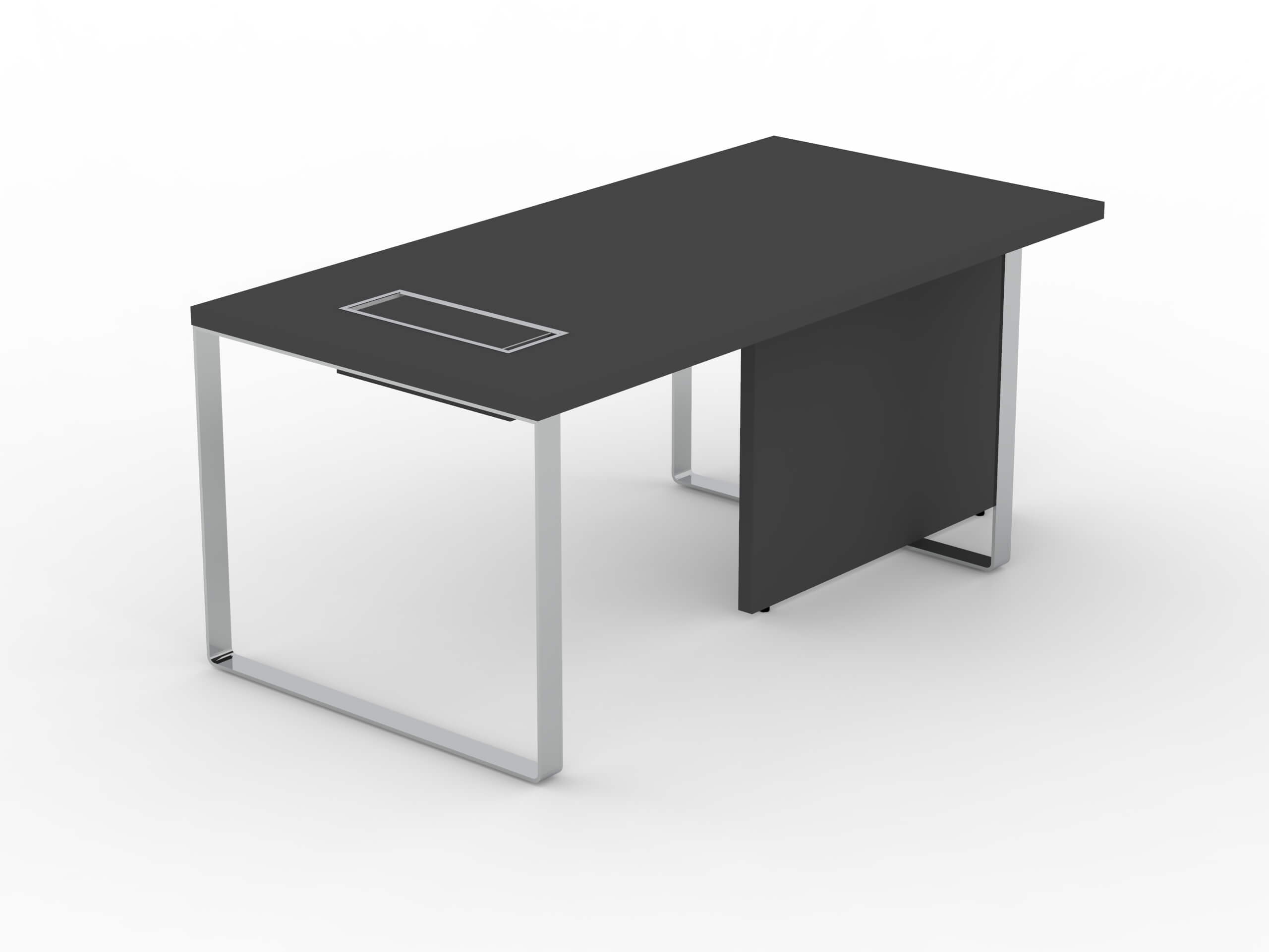 Plana Wood Veneer Executive Desk in black