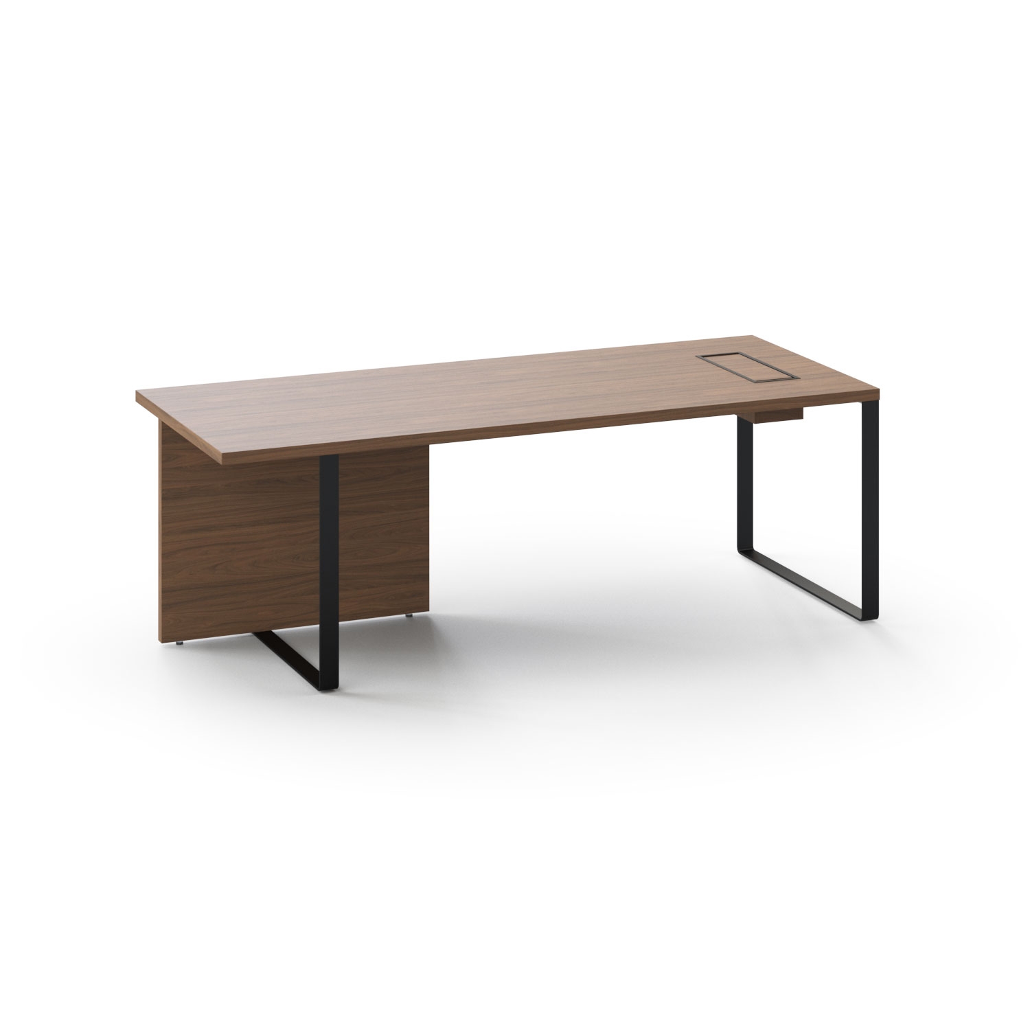 Plana Executive Desk w/Grommet, Metal Frame