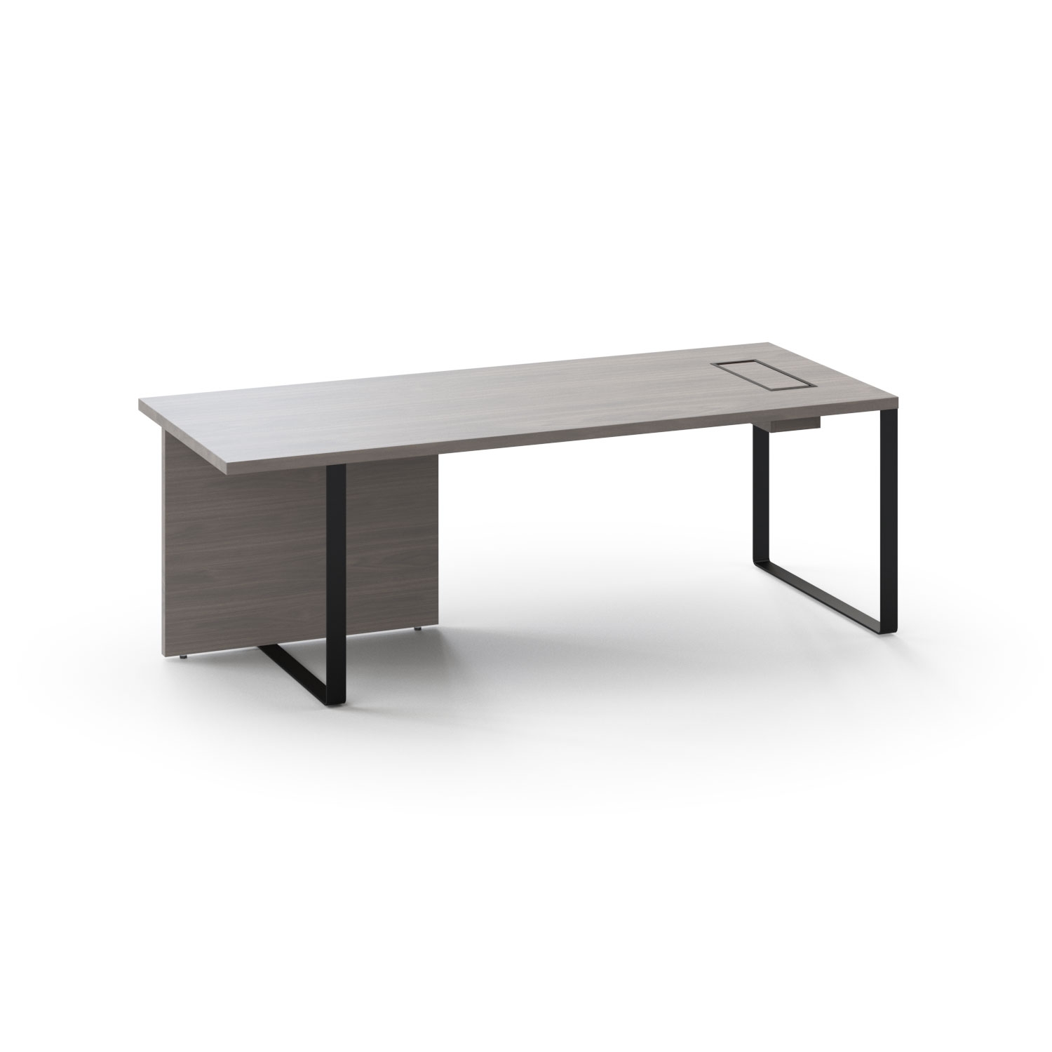 NARBUTAS Plana Executive Storage Desk w/Grommet Metal Frame