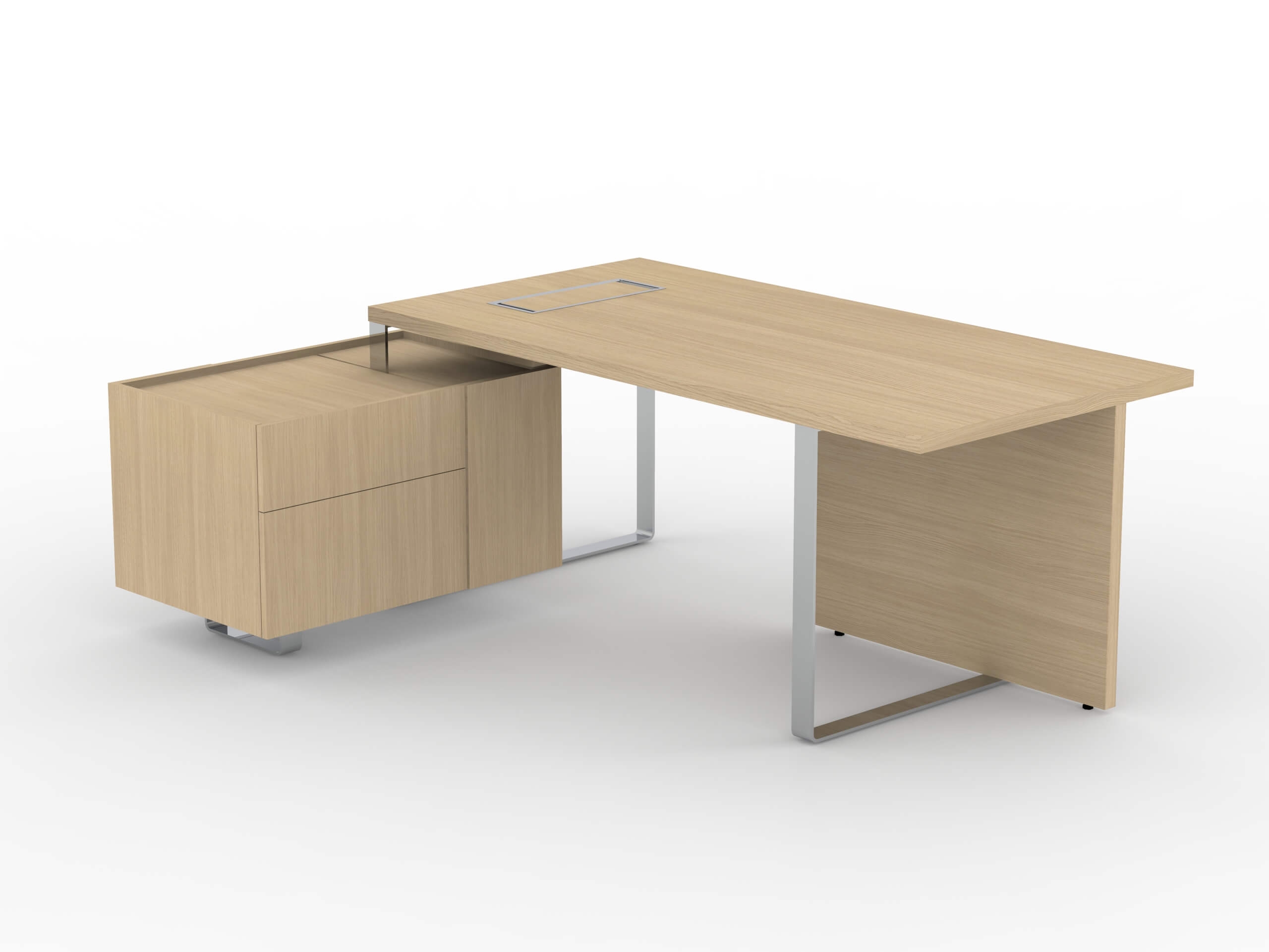 Plana Wood Veneer Executive Desk by MDD