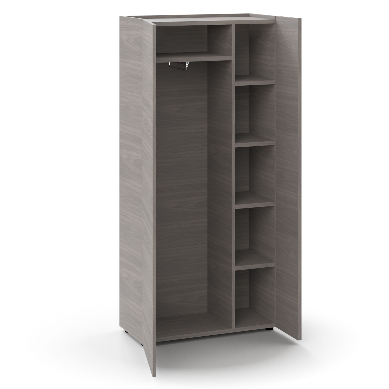 Plana Wardrobe w/Pull-out Hanging Rail & 6 Shelves, without Lock
