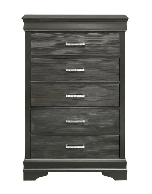 SM Sophie Wood/Fabric Bedroom Set w/Led