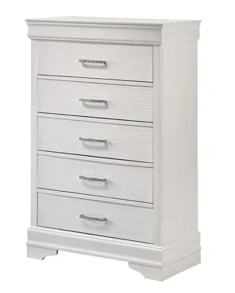 Share 6pc Modern LED Light Twin Panel Upholstered Bed Master Bedroom Set White  DECORA2Z (1600)