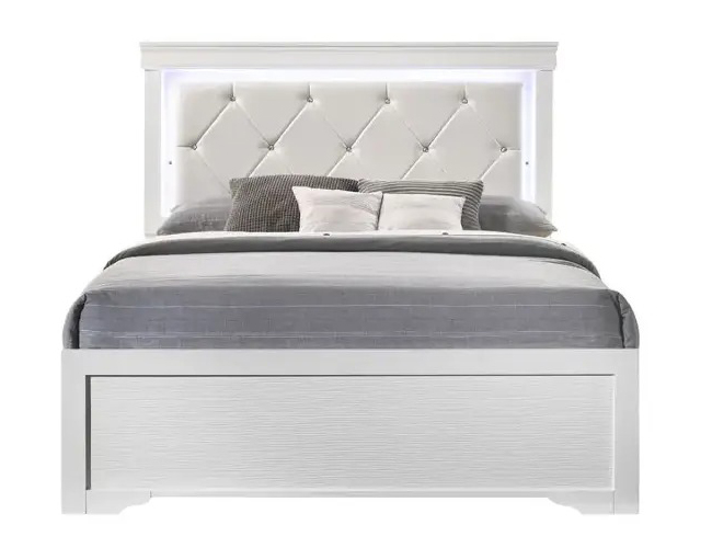 SM Sophie Wood/Fabric Bed w/Led, Full Size