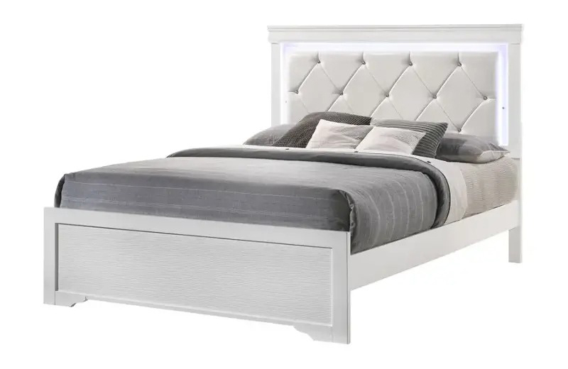 SM Sophie Wood/Fabric Bedroom Set w/Led