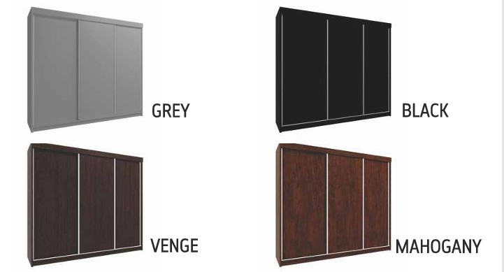 Classic 99-inch 3-Door Wood Wardrobe