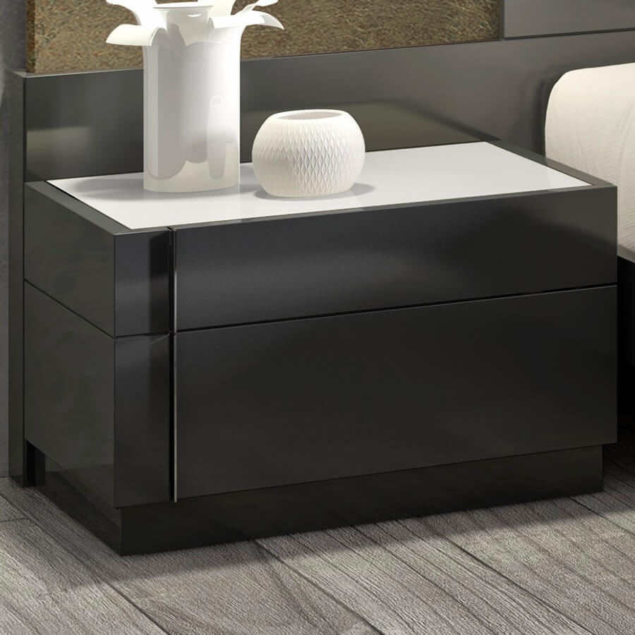 Braga Premium Wood Veneer Left Nightstand