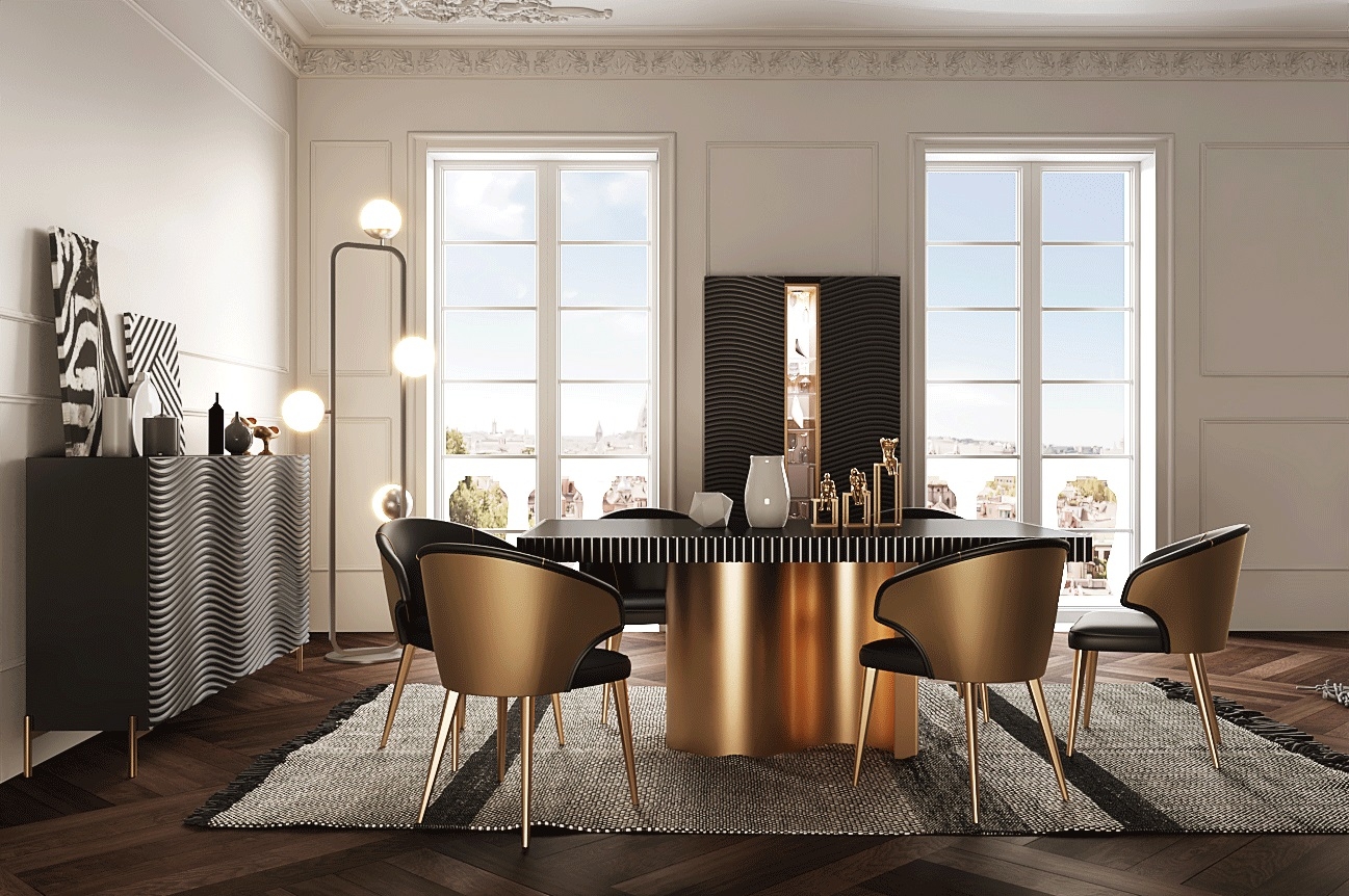 Wave MDF Extendable Dining Room Set