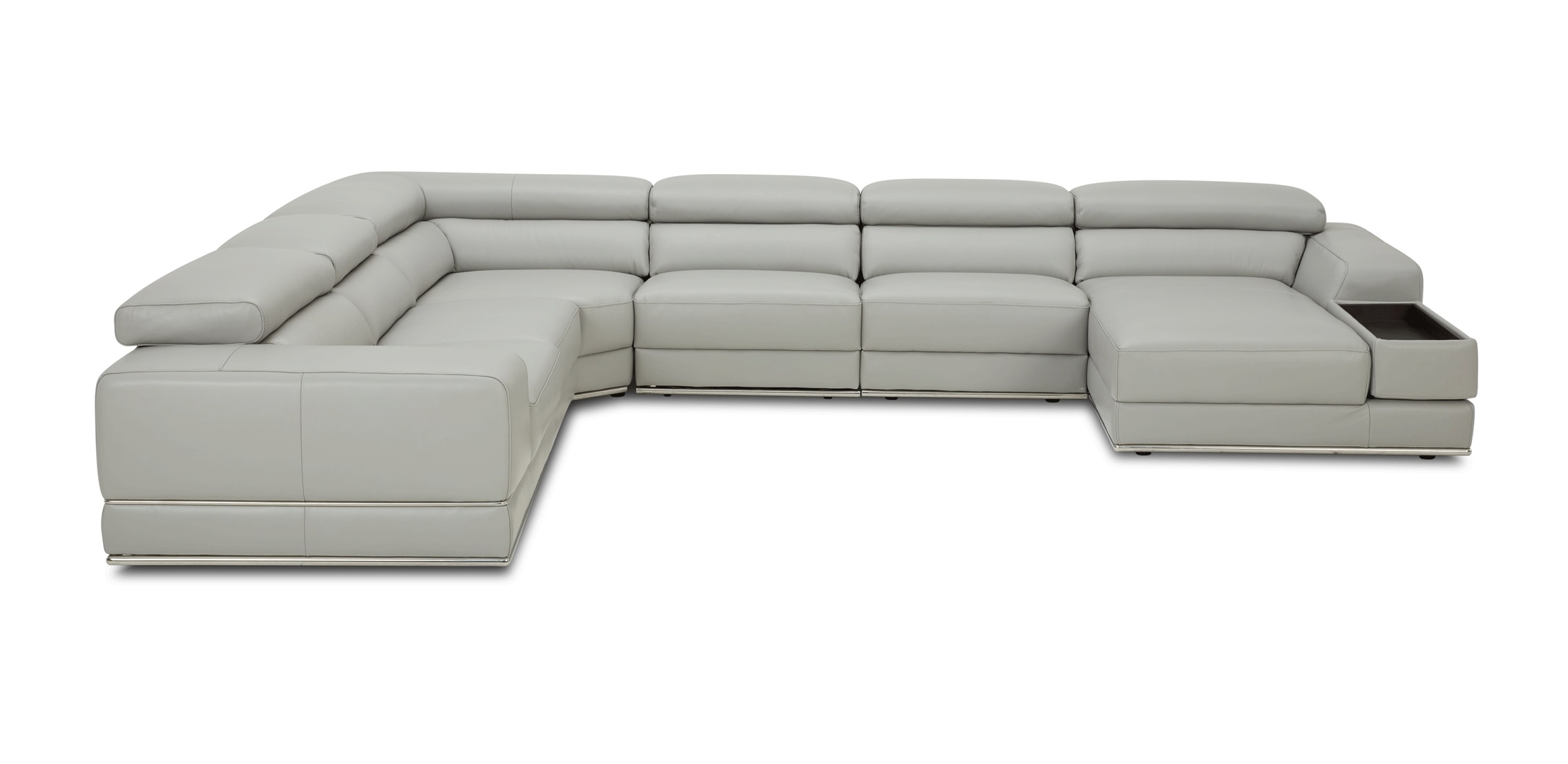 1576 Sectional Sofa in Gray Leather