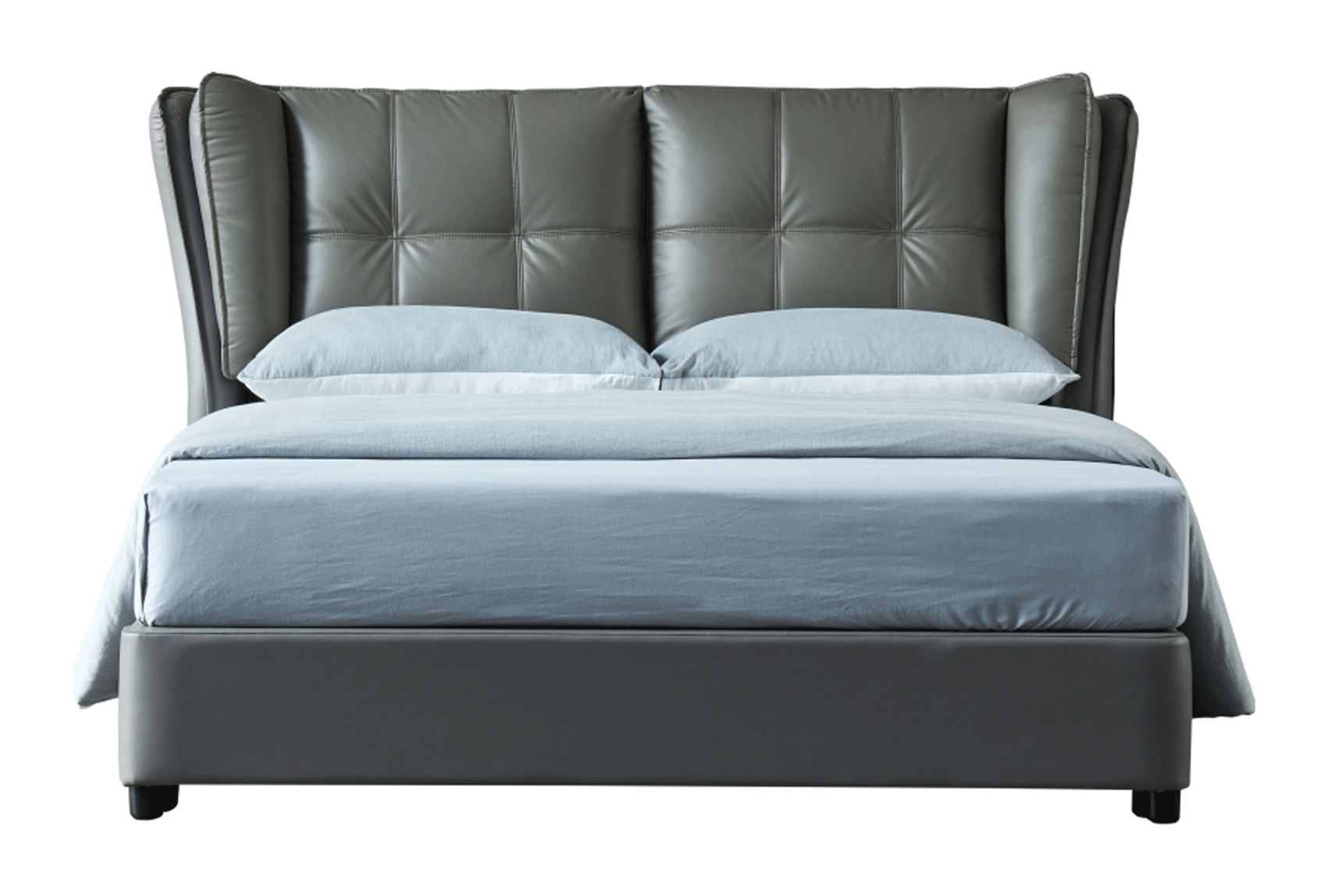 1806 Top-Grain Leather/Split Leather Storage Platform Bed, Full Size