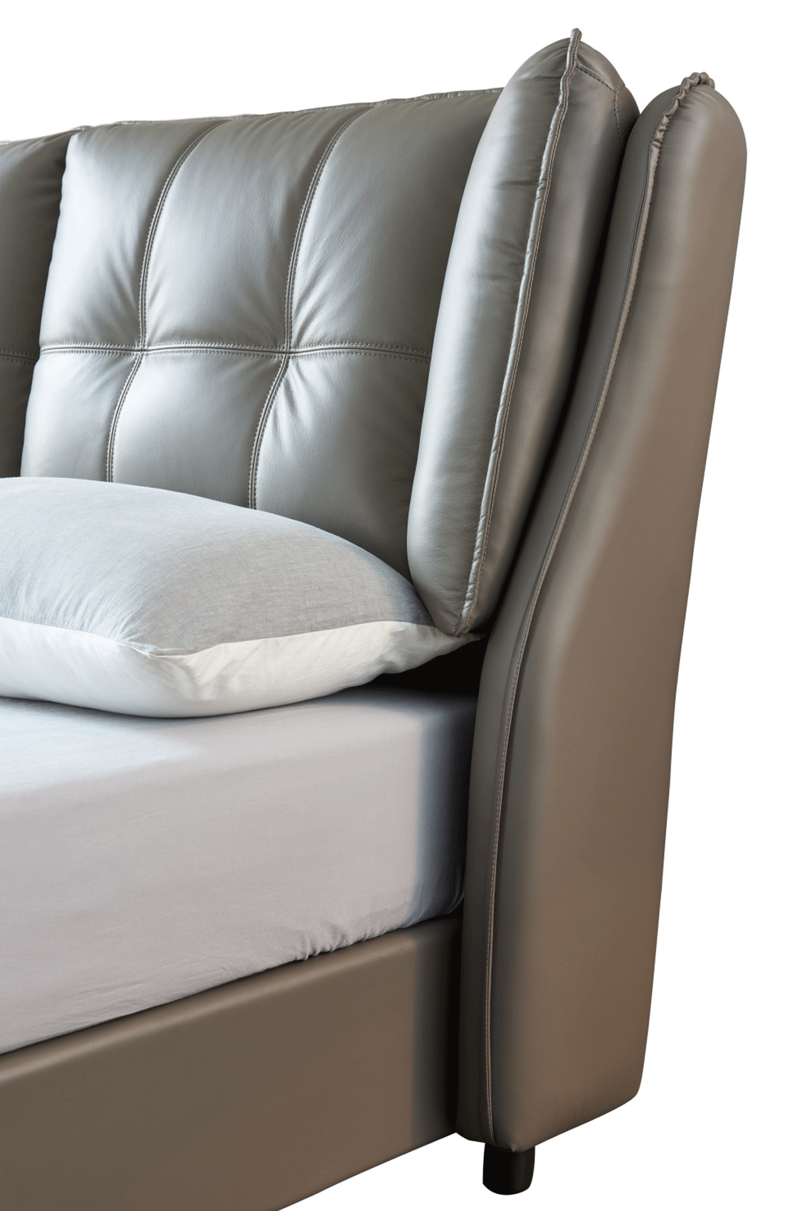 1806 Top-Grain Leather/Split Leather Storage Platform Bed, Full Size