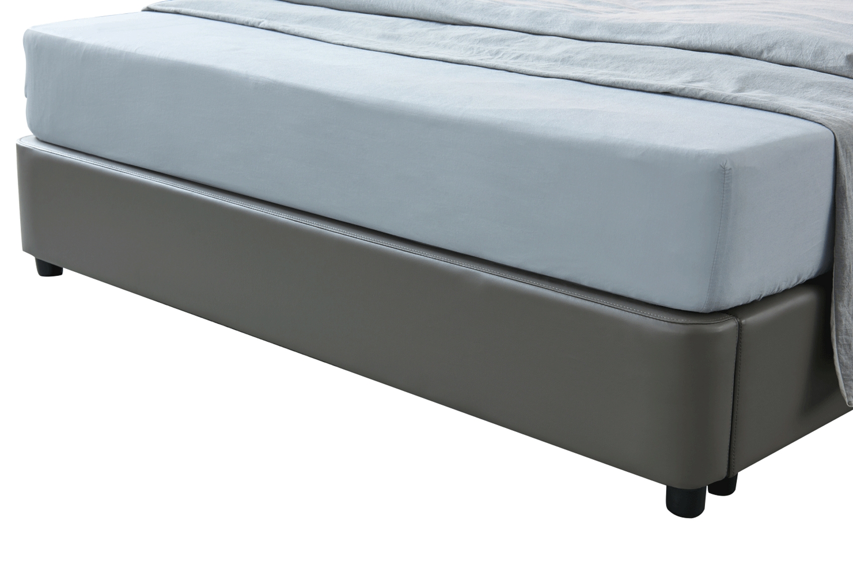 1806 Top-Grain Leather/Split Leather Storage Platform Bed