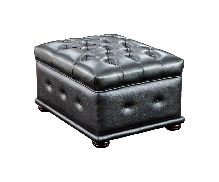 415 Top Grain Leather Ottoman