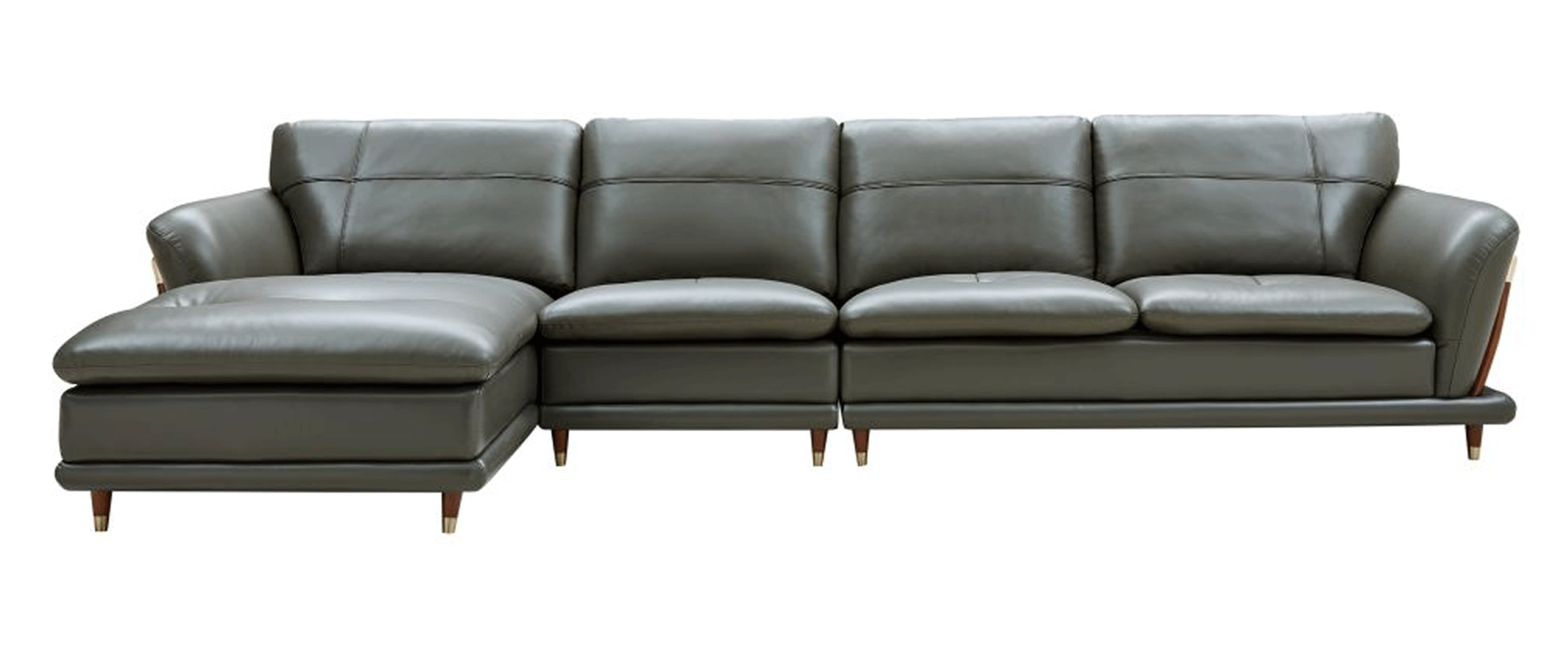 9180 Top Grain Leather L-Shaped Sectional Sofa w/Left Chaise