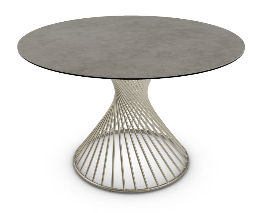 Vortex W47.2-inch Ceramic/Metal Customizable Round Dining Table