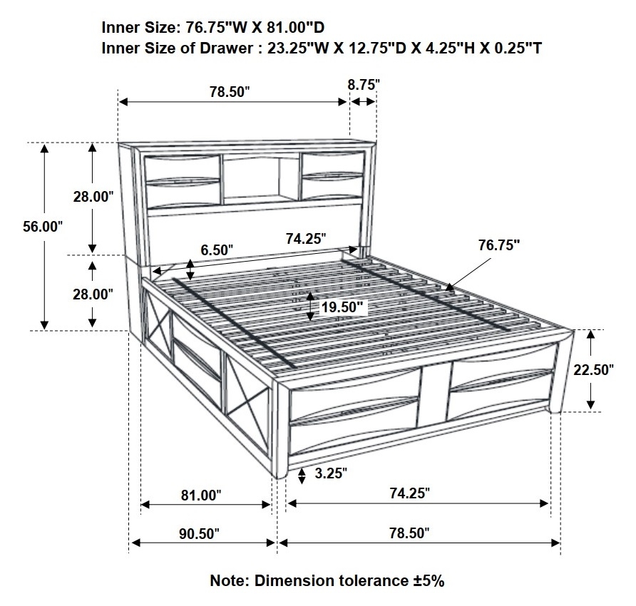 Briana Wood Platform Storage Bed