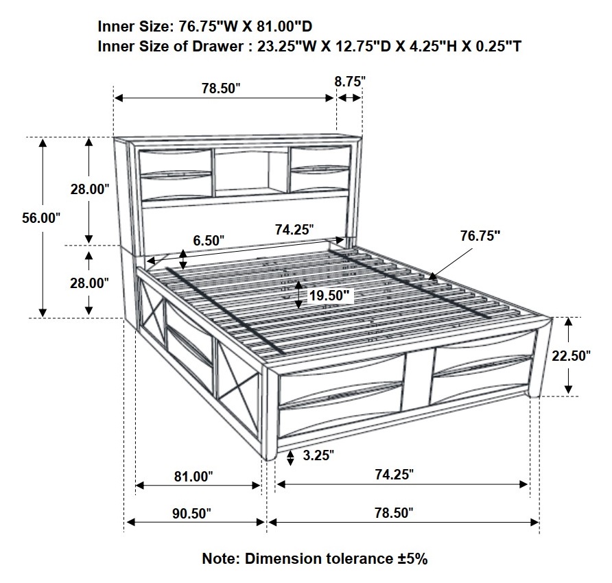 Briana Wood Platform Storage Bedroom Set
