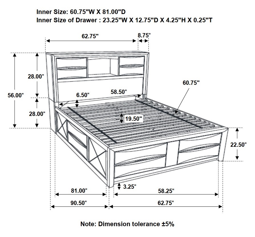 Briana Wood Platform Storage Bedroom Set