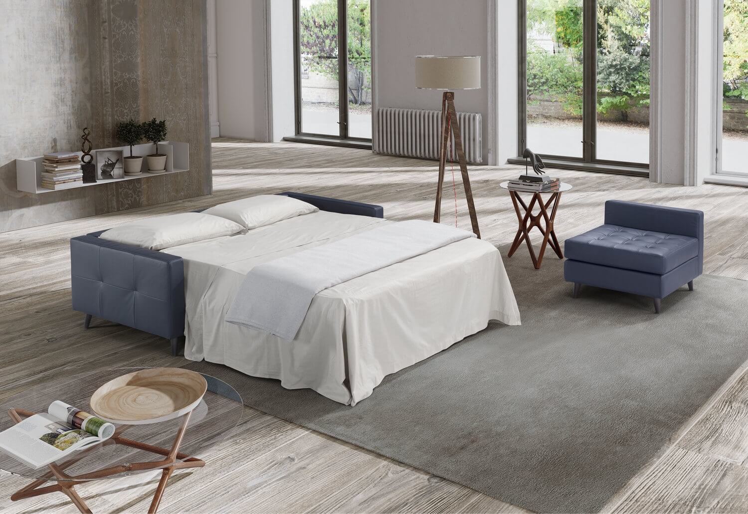 Brioso Leather Sofa Bed by Diven Living