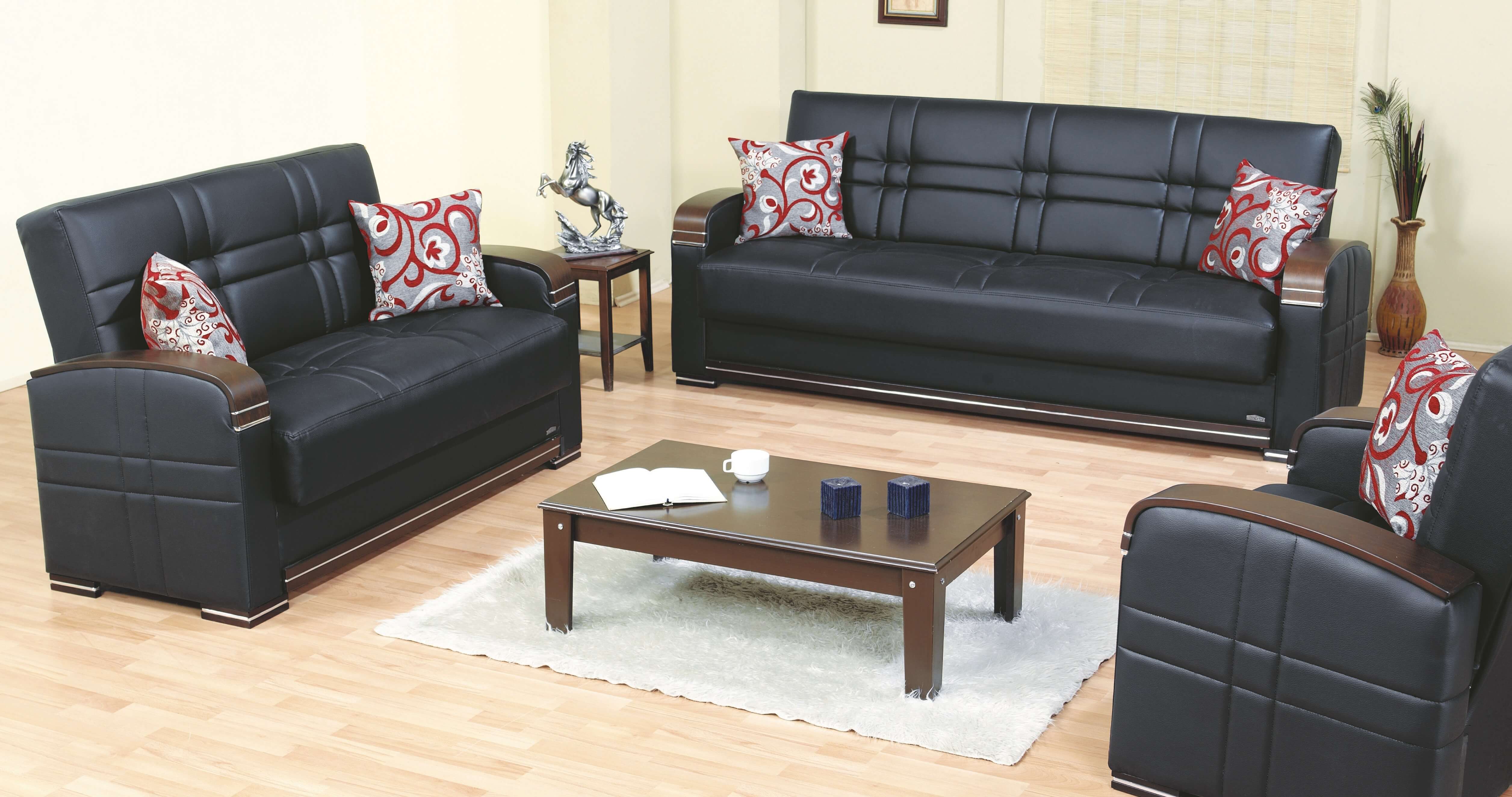 Bronx Bonded Leather Storage Living Room Set