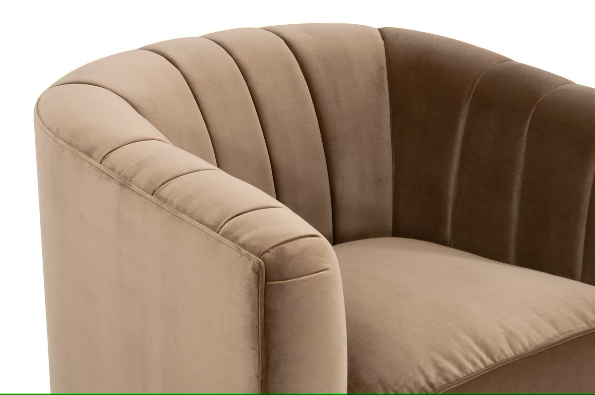 Bronx Channel Back Velvet Sofa Chair