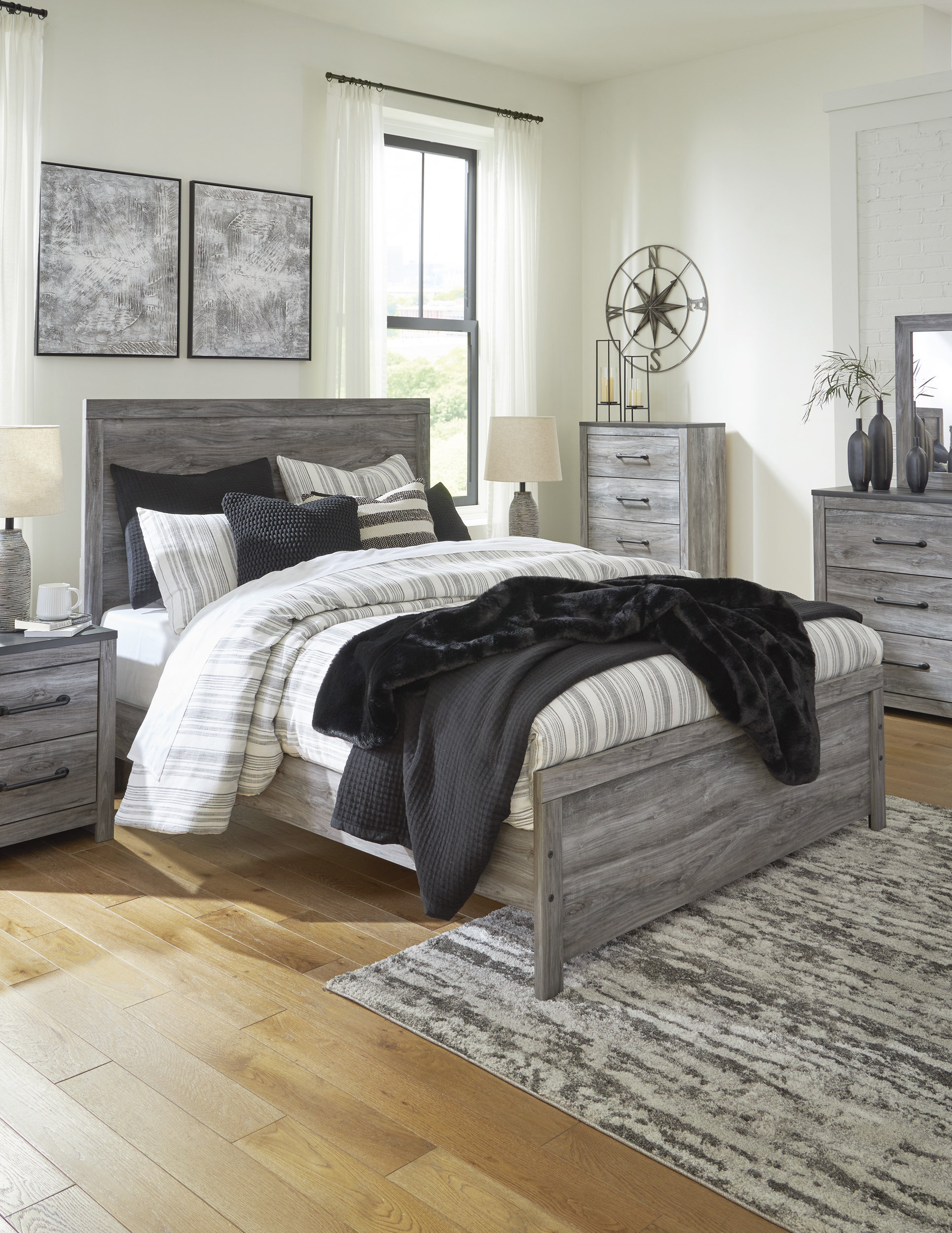 Bronyan MDF/Wood Veneer Panel Bedroom Set