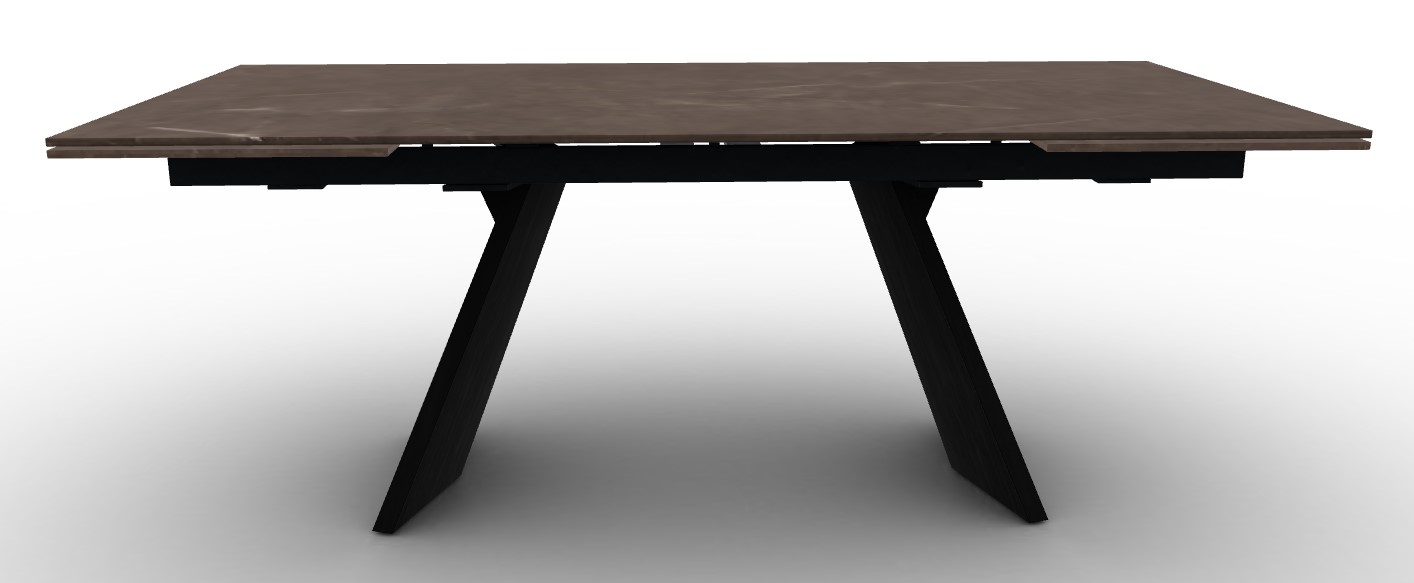 Icaro W78.8"-118.1" Rectangular Ceramic/Wood Veneer Extendable Dining Table