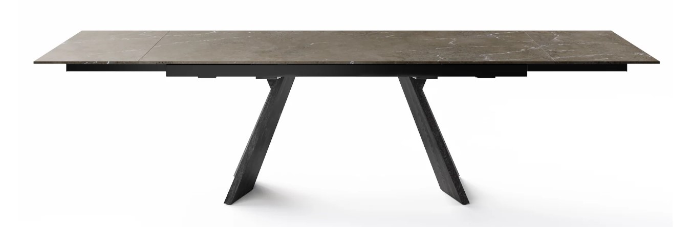 Icaro W78.8"-118.1" Rectangular Ceramic/Wood Veneer Extendable Dining Table